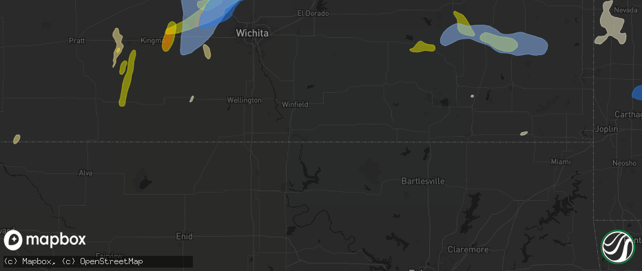 Hail map in Maple City, KS on May 30, 2026