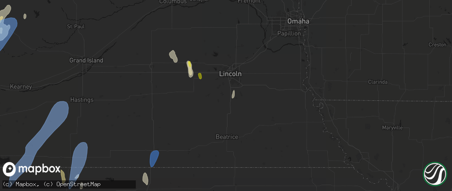 Hail map in Martell, NE on May 30, 2026