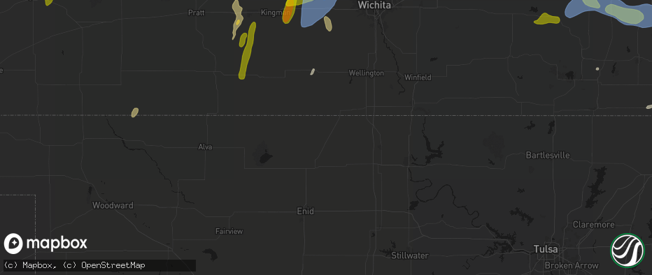Hail map in Medford, OK on May 30, 2026