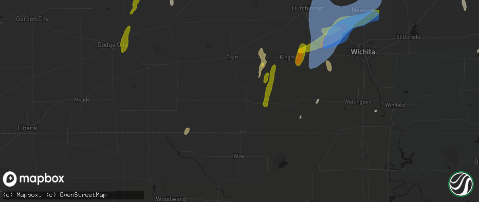 Hail map in Medicine Lodge, KS on May 30, 2026