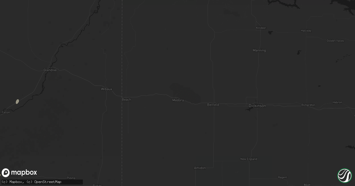Hail map in Medora, ND on May 30, 2026