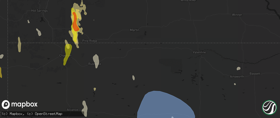 Hail map in Merriman, NE on May 30, 2026