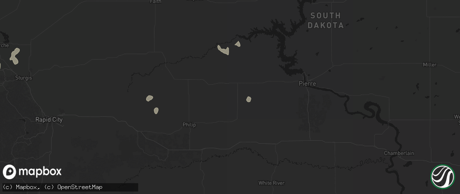 Hail map in Midland, SD on May 30, 2026