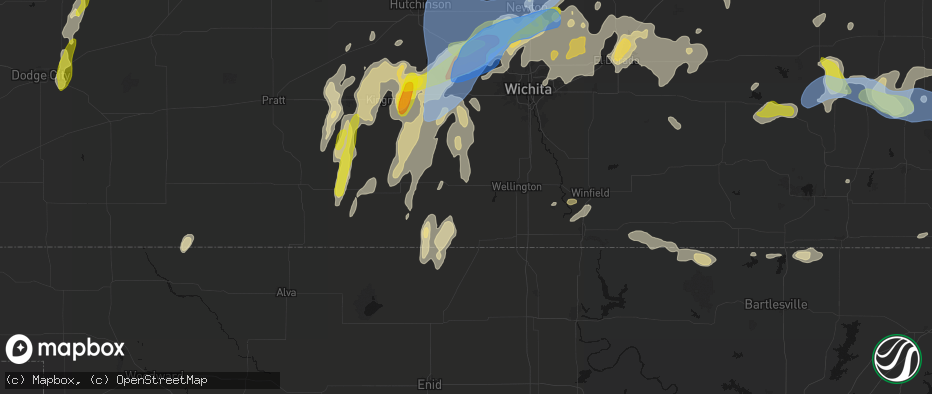 Hail map in Milan, KS on May 30, 2026