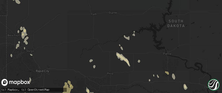 Hail map in Milesville, SD on May 30, 2026