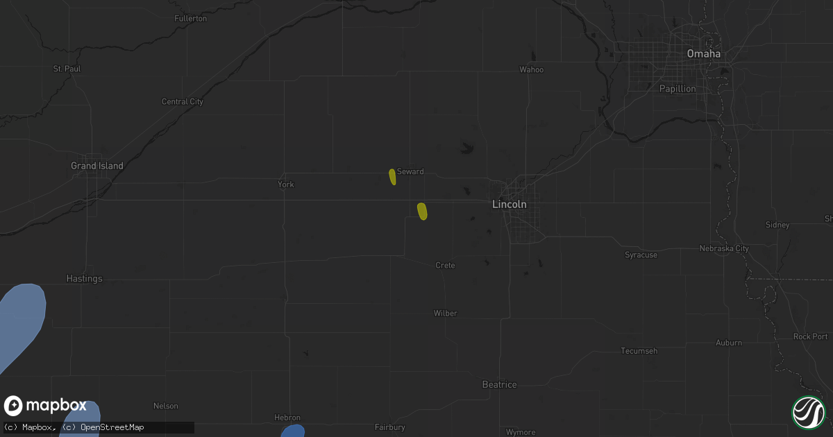 Hail map in Milford, NE on May 30, 2026