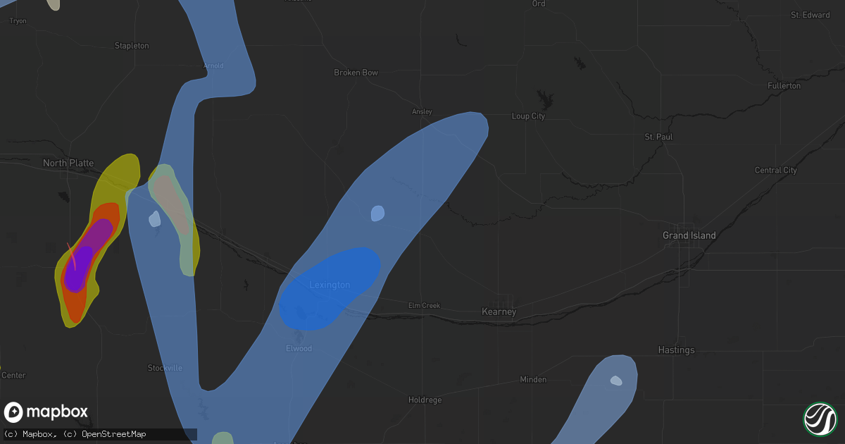 Hail map in Miller, NE on May 30, 2026
