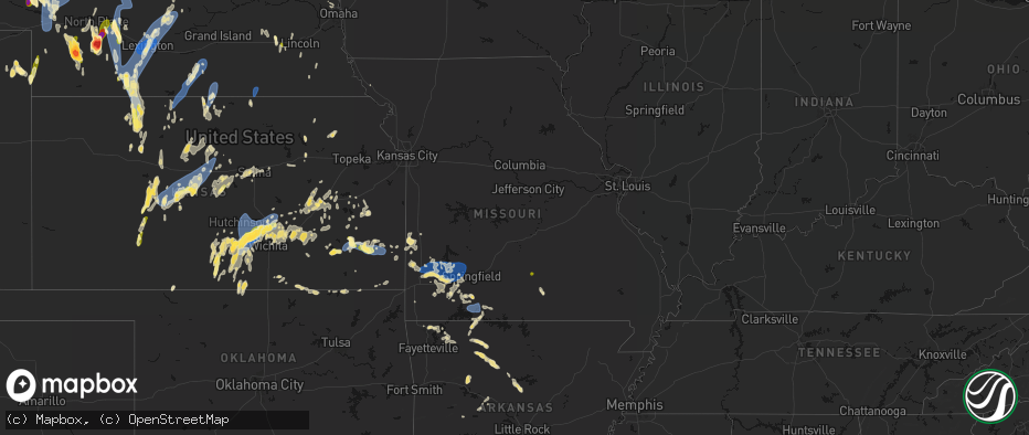 Hail map in Missouri on May 30, 2026