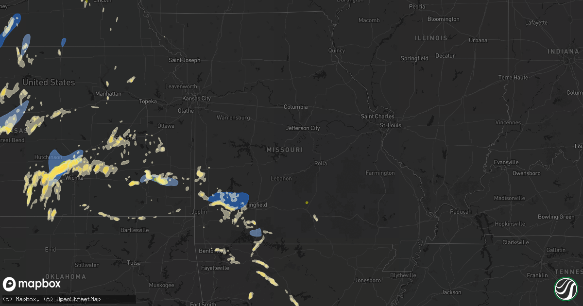 Hail map in Missouri on May 30, 2026