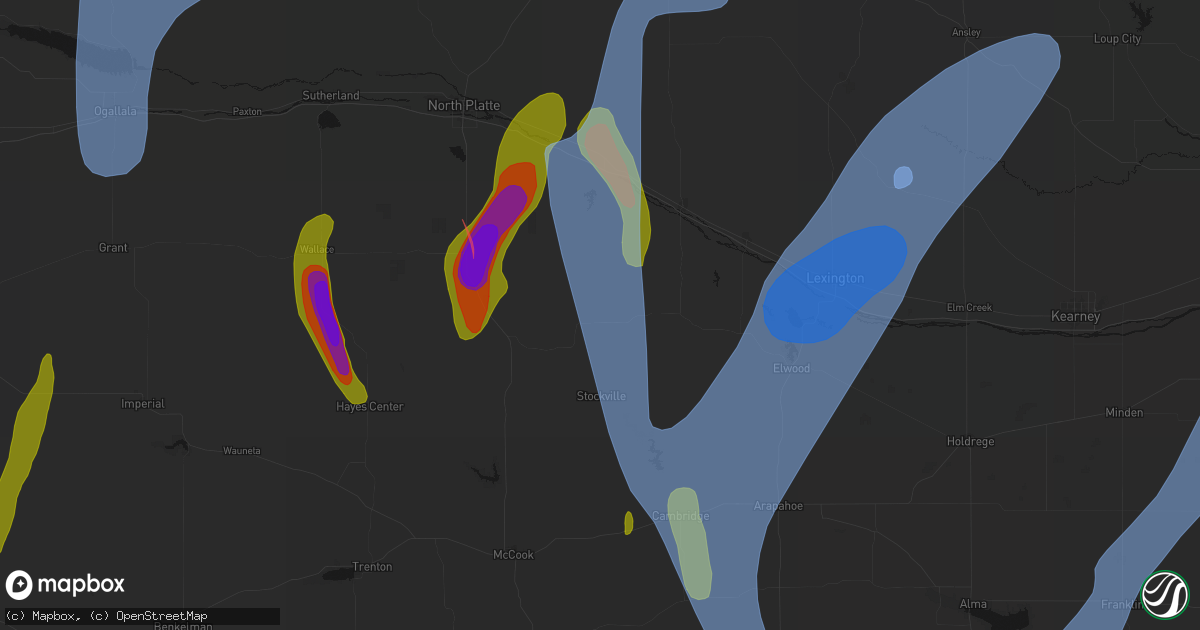 Hail map in Moorefield, NE on May 30, 2026