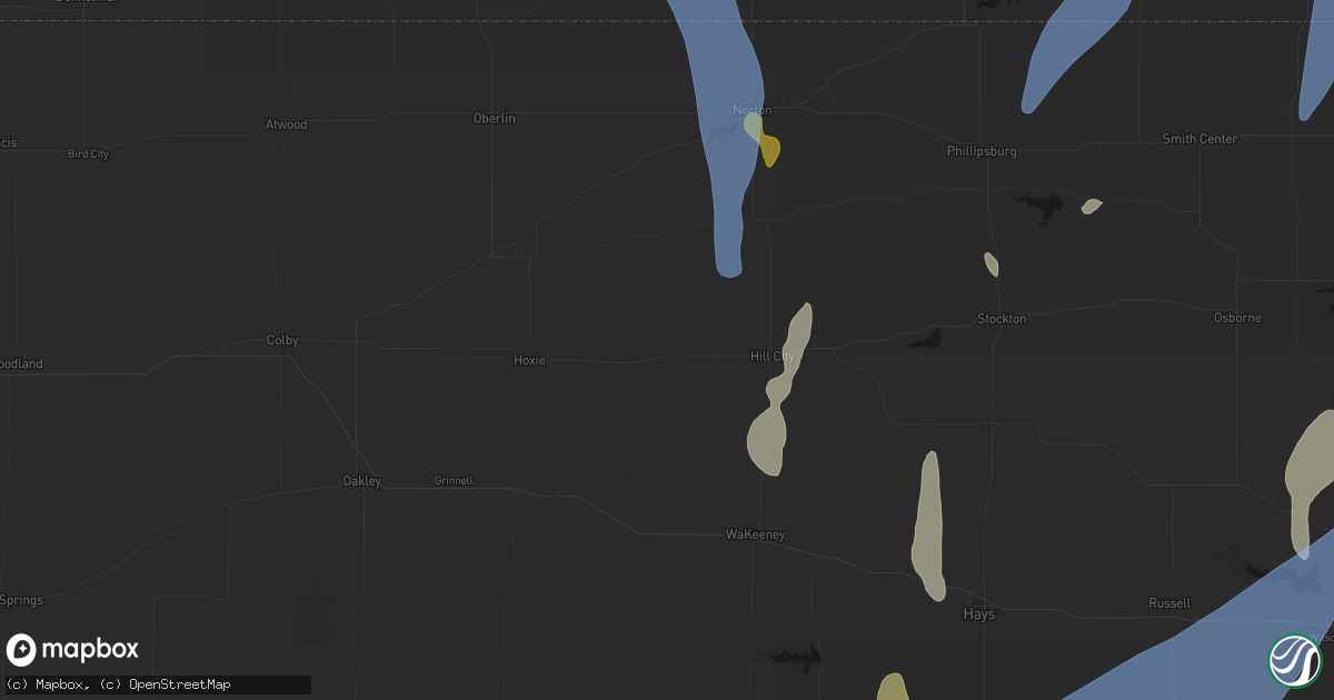 Hail map in Morland, KS on May 30, 2026