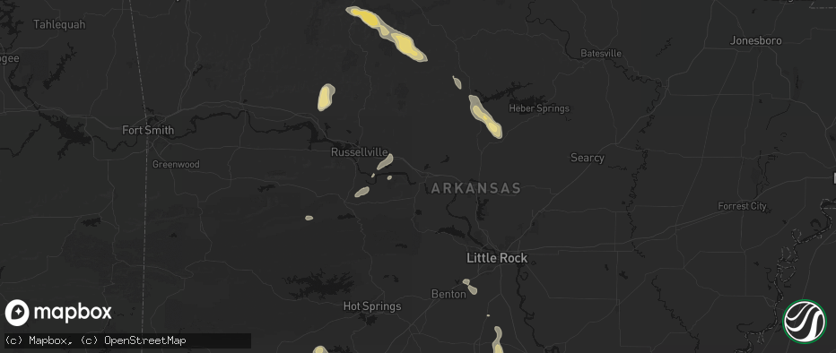 Hail map in Morrilton, AR on May 30, 2026