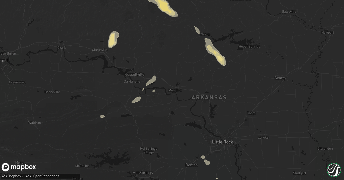 Hail map in Morrilton, AR on May 30, 2026