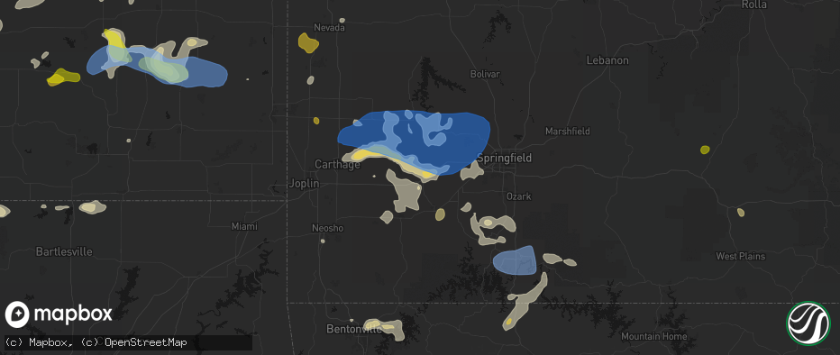 Hail map in Mount Vernon, MO on May 30, 2026