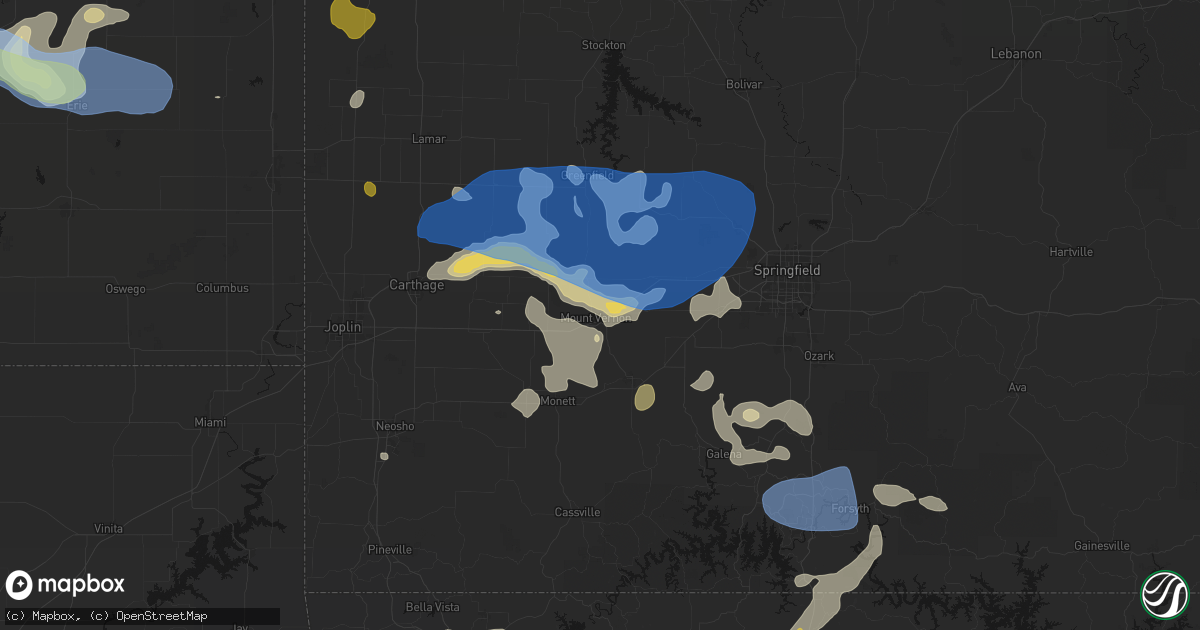 Hail map in Mount Vernon, MO on May 30, 2026