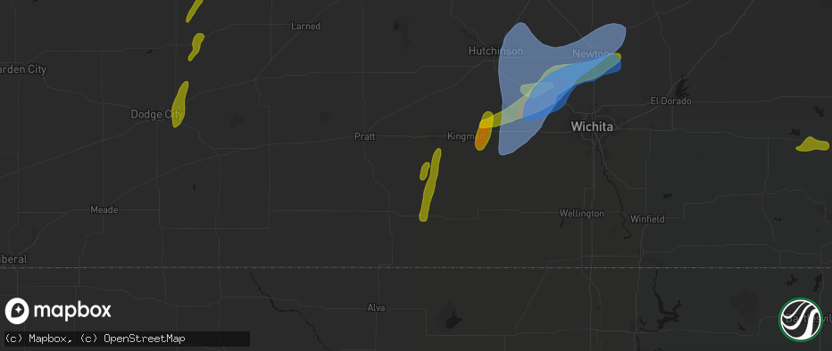 Hail map in Nashville, KS on May 30, 2026