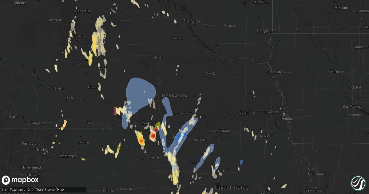 Hail map in Nebraska on May 30, 2026