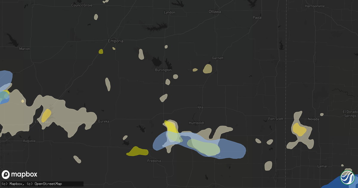 Hail map in Neosho Falls, KS on May 30, 2026