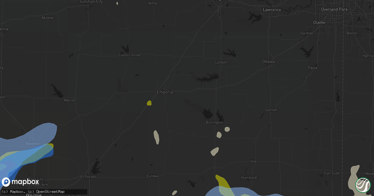 Hail map in Neosho Rapids, KS on May 30, 2026