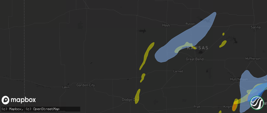 Hail map in Ness City, KS on May 30, 2026