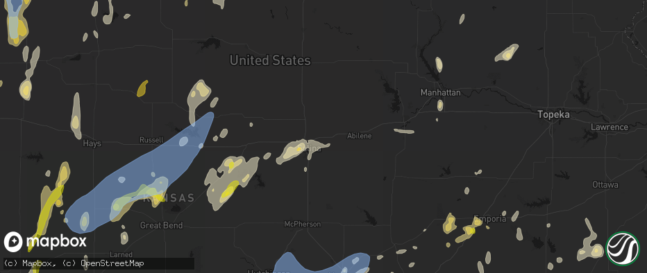 Hail map in New Cambria, KS on May 30, 2026