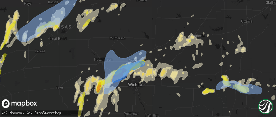 Hail map in Newton, KS on May 30, 2026