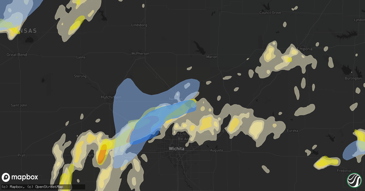 Hail map in Newton, KS on May 30, 2026