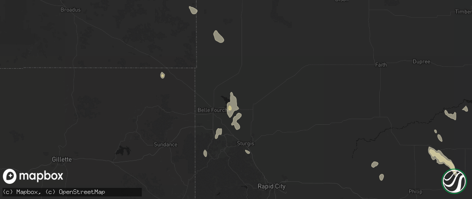Hail map in Nisland, SD on May 30, 2026