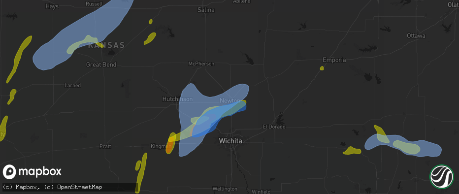 Hail map in North Newton, KS on May 30, 2026