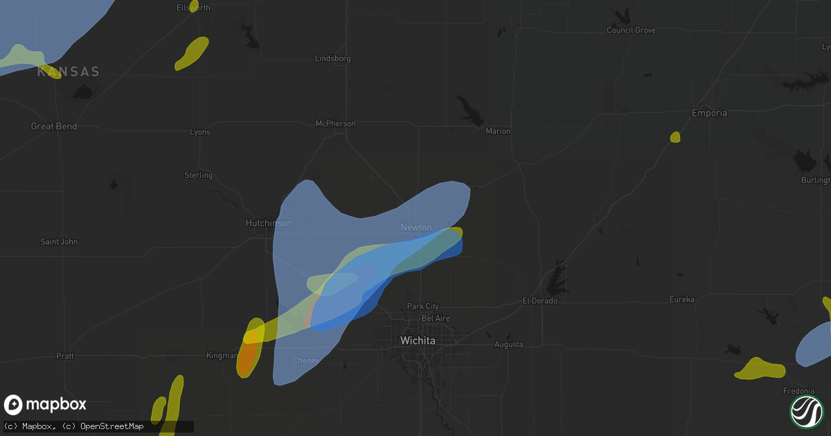 Hail map in North Newton, KS on May 30, 2026