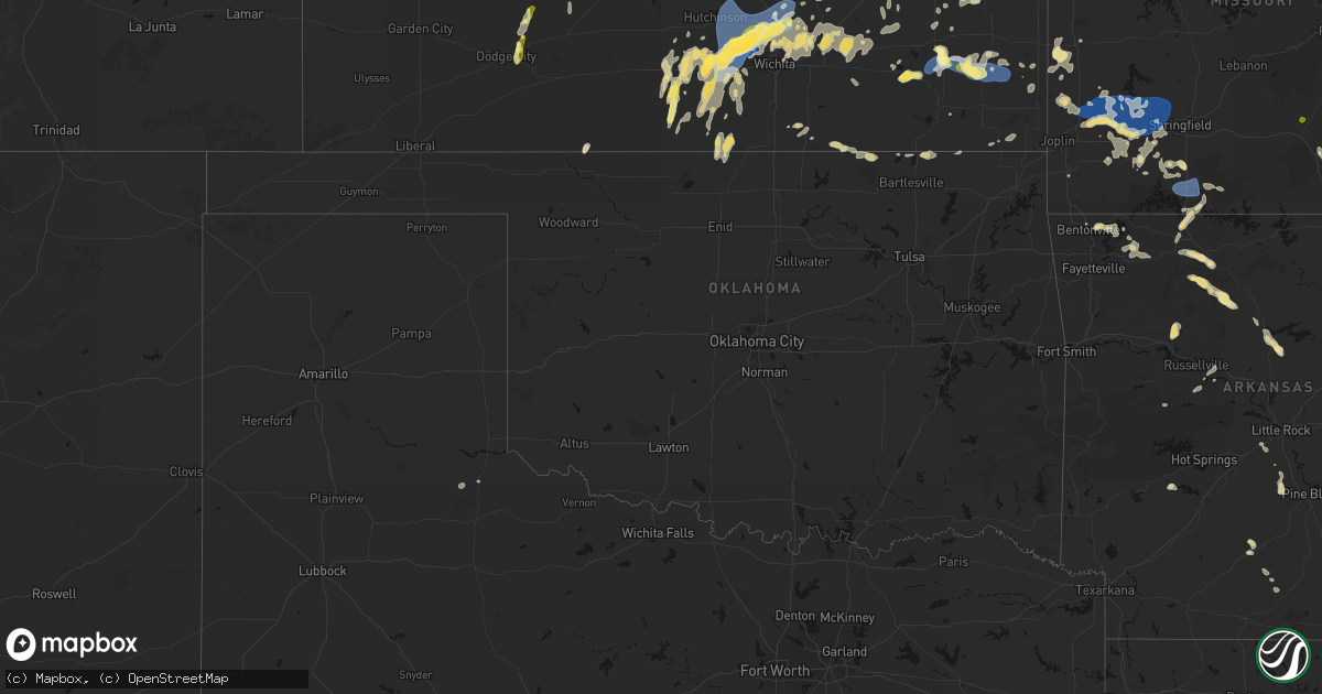 Hail map in Oklahoma on May 30, 2026