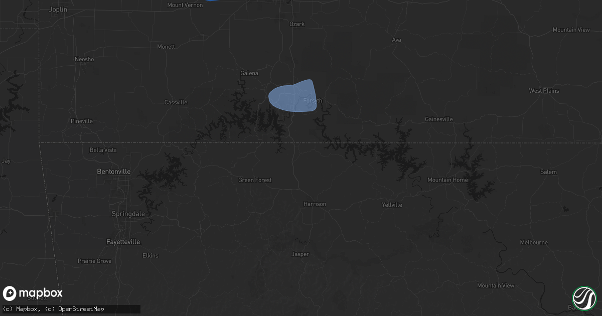 Hail map in Omaha, AR on May 30, 2026