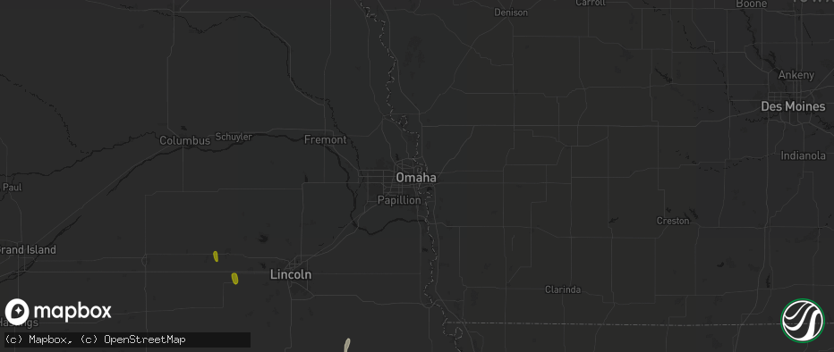 Hail map in Omaha, NE on May 30, 2026