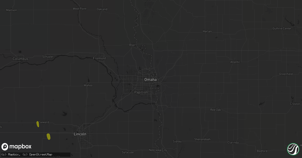 Hail map in Omaha, NE on May 30, 2026