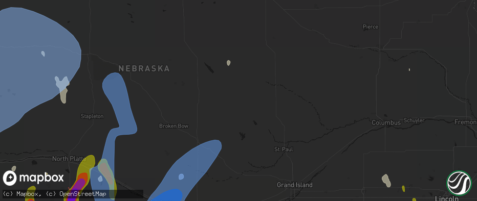 Hail map in Ord, NE on May 30, 2026