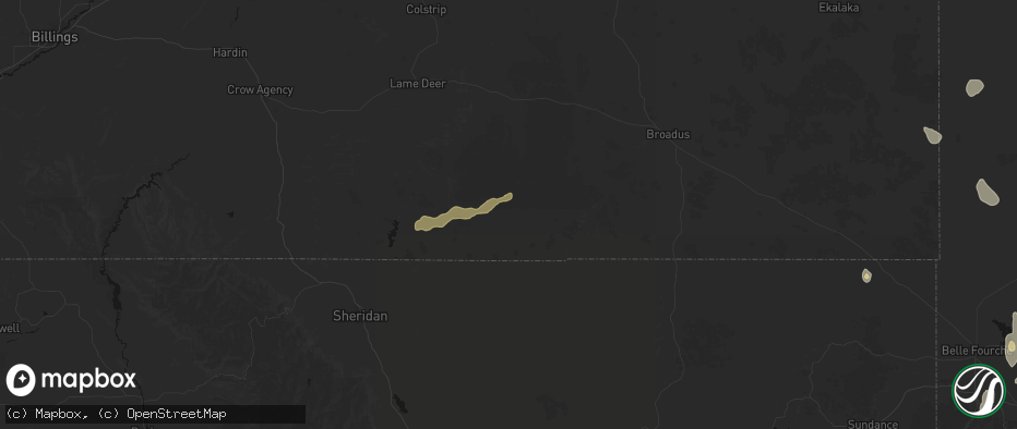 Hail map in Otter, MT on May 30, 2026