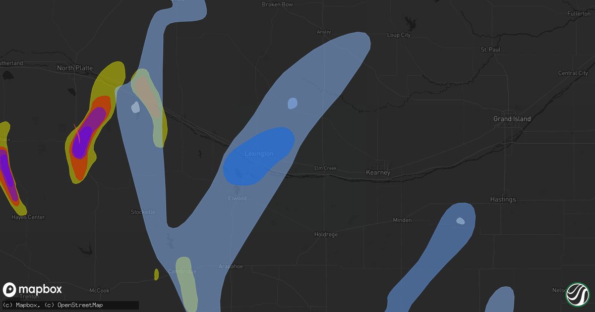 Hail map in Overton, NE on May 30, 2026