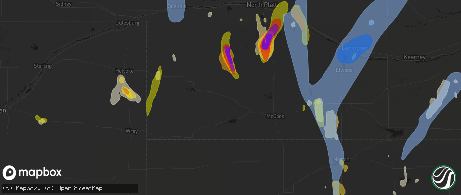 Hail map in Palisade, NE on May 30, 2026
