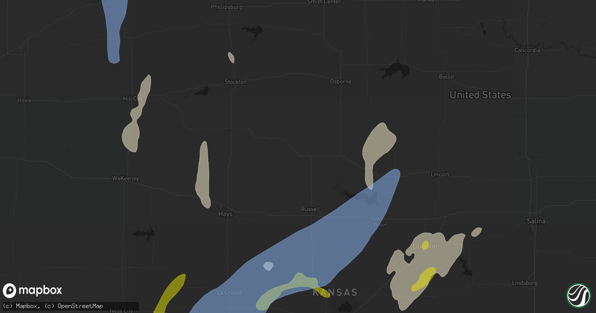 Hail map in Paradise, KS on May 30, 2026