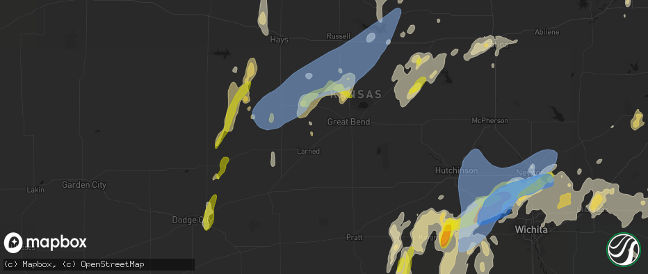 Hail map in Pawnee Rock, KS on May 30, 2026