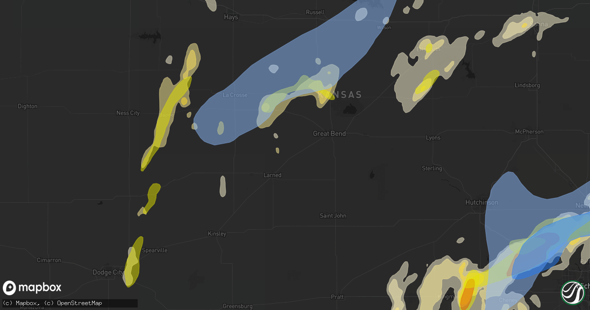 Hail map in Pawnee Rock, KS on May 30, 2026