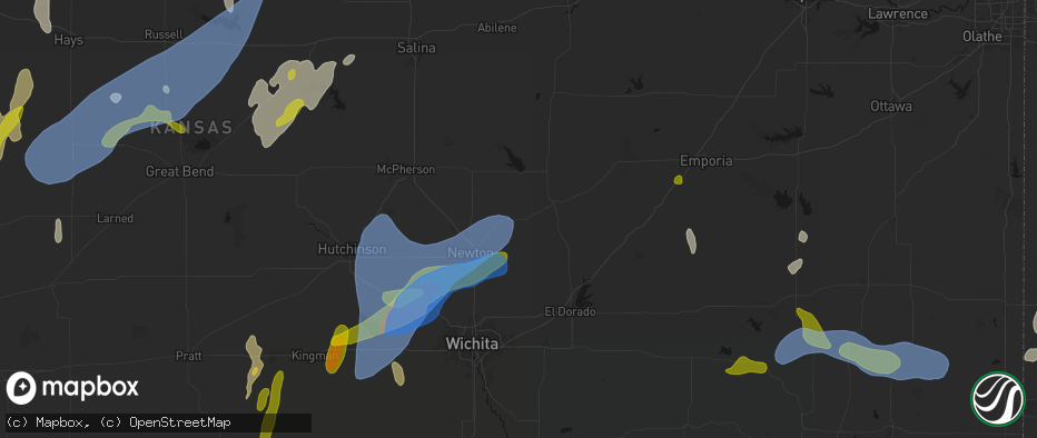 Hail map in Peabody, KS on May 30, 2026