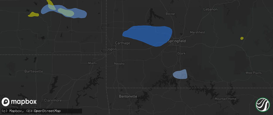 Hail map in Pierce City, MO on May 30, 2026