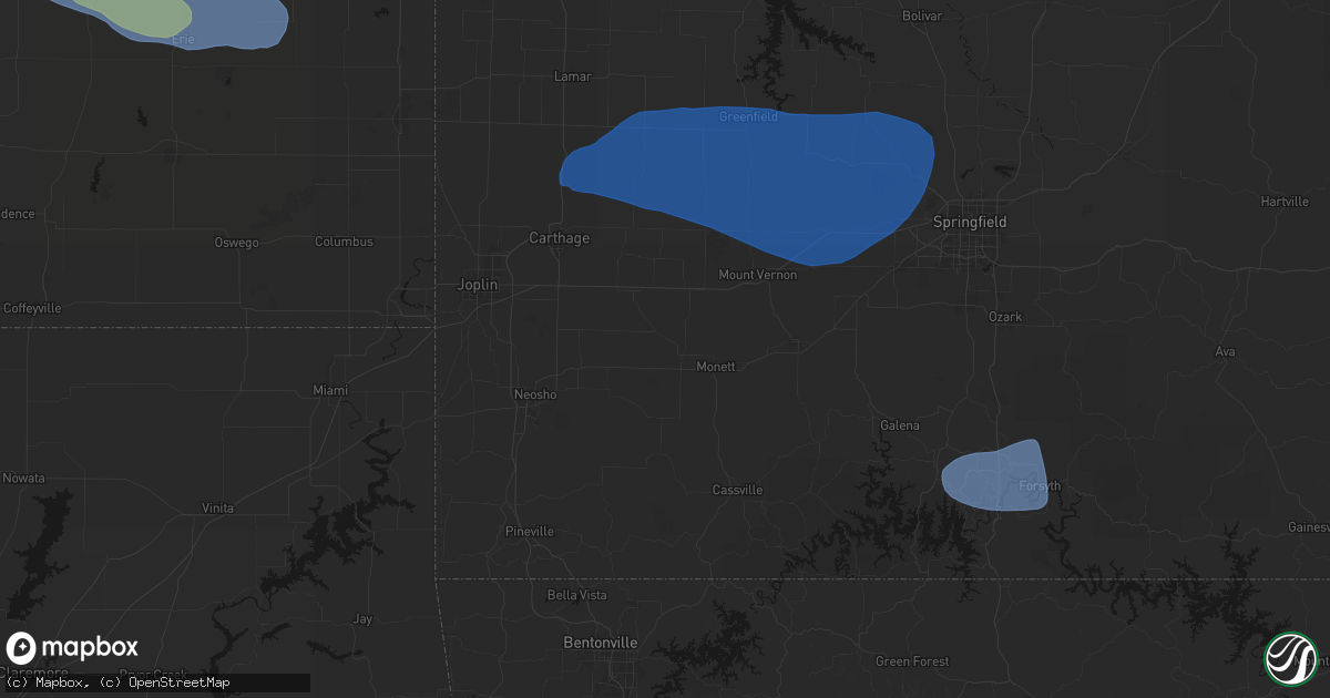 Hail map in Pierce City, MO on May 30, 2026