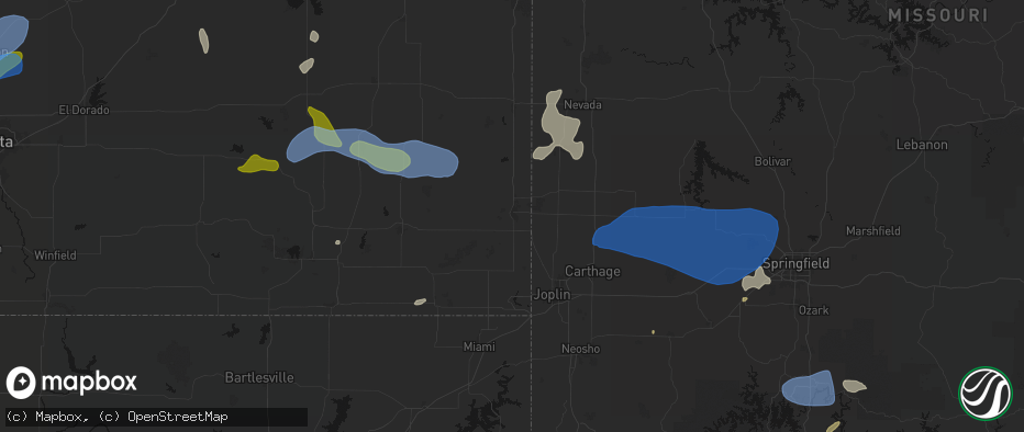 Hail map in Pittsburg, KS on May 30, 2026