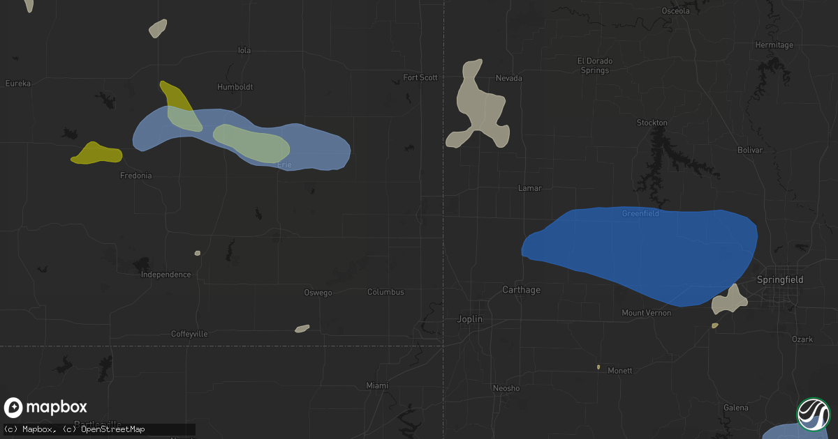 Hail map in Pittsburg, KS on May 30, 2026