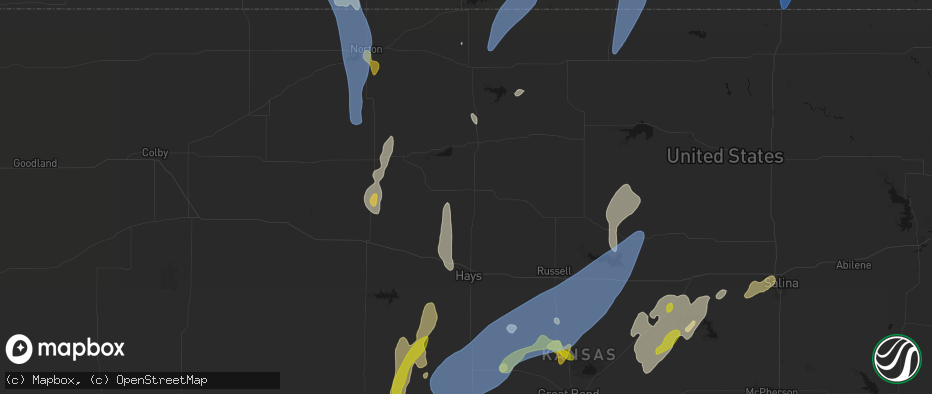Hail map in Plainville, KS on May 30, 2026