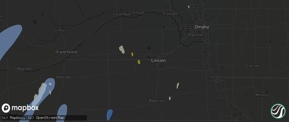 Hail map in Pleasant Dale, NE on May 30, 2026