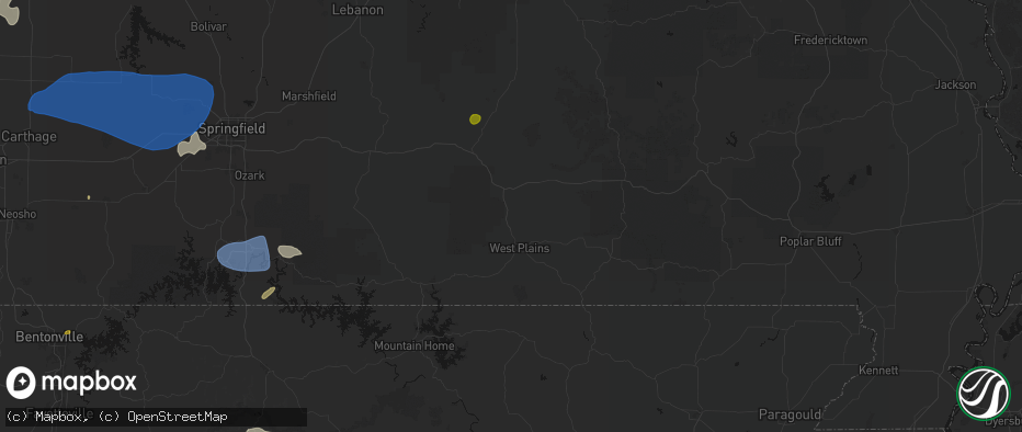 Hail map in Pomona, MO on May 30, 2026
