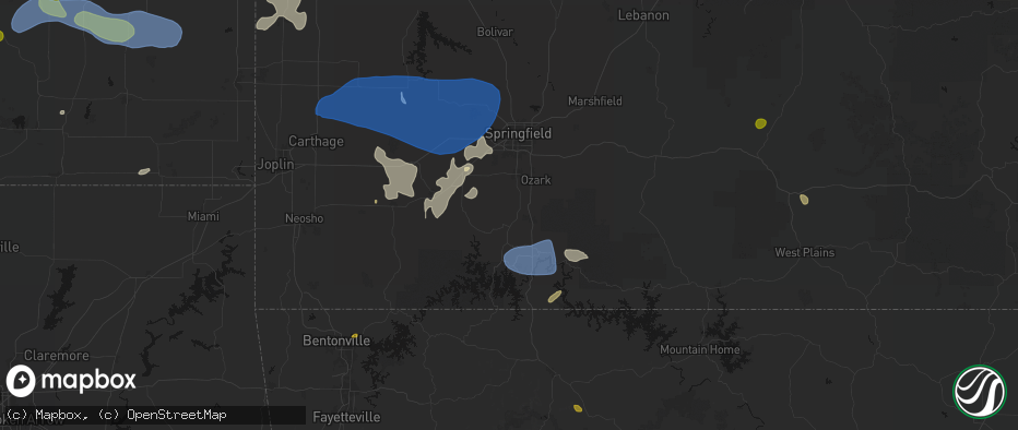 Hail map in Ponce De Leon, MO on May 30, 2026